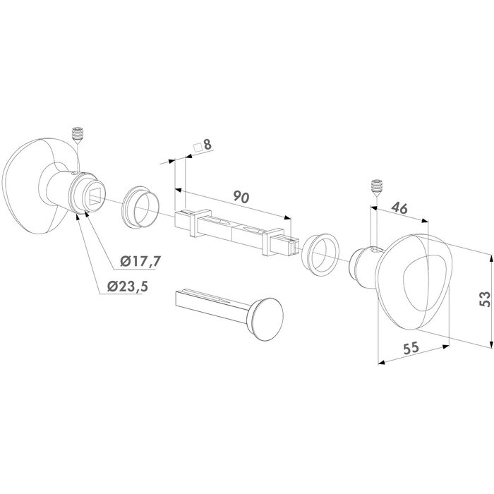 LOCINOX Locinox Aluminium-Kugelkurbelset 3006KR fest, lose oder blind