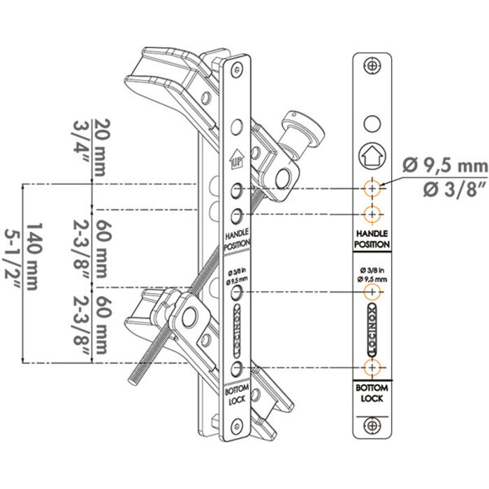 LOCINOX DRILLFIX tool case for Locinox surface-mounted gate lock & striker