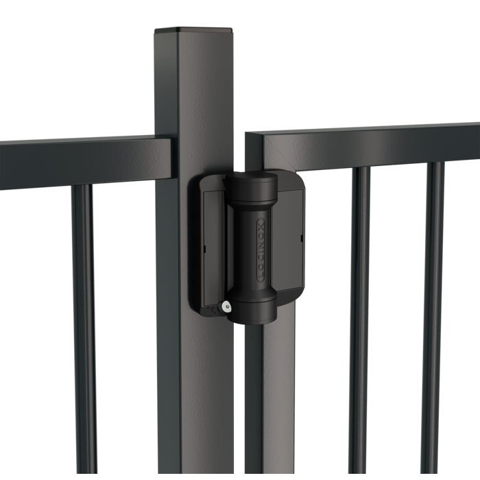 LOCINOX  Paar zwarte Locinox 180° veerscharnier SERVAL met krachtregeling - zelf borende schroeven (2x)