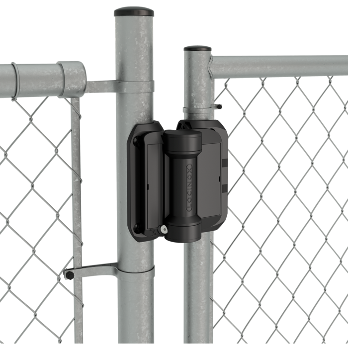 LOCINOX  Pair of black Locinox 180° spring hinge SERVAL with force control - self-drilling screws (2x)