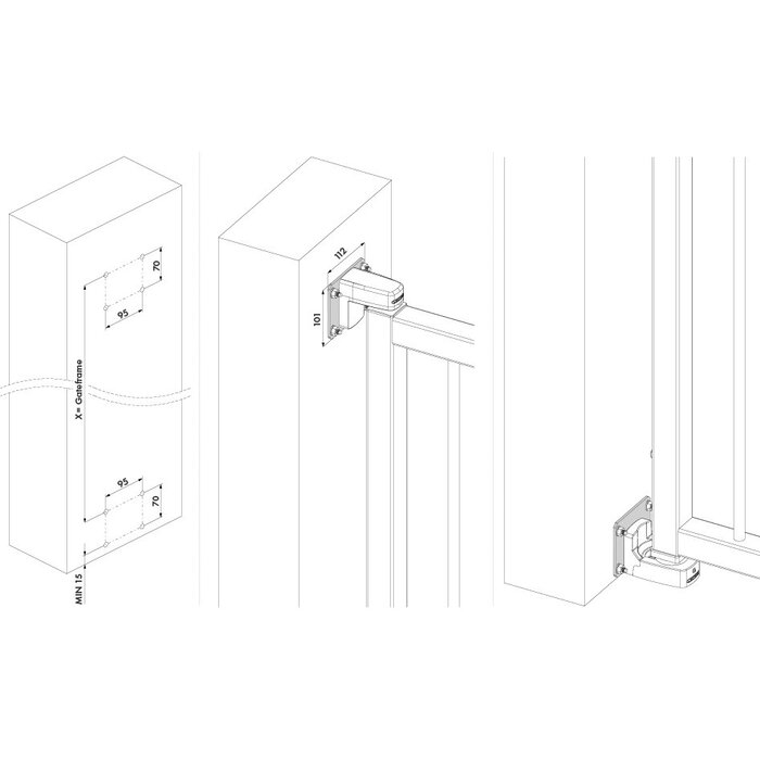 LOCINOX Locinox Wandmontageset INTERIO WALL für unsichtbaren Torschließer