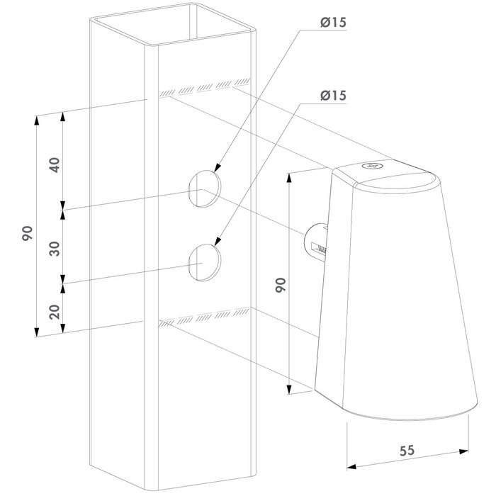 LOCINOX Locinox Design LED-Beleuchtung TRICONE für die Mastbeleuchtung