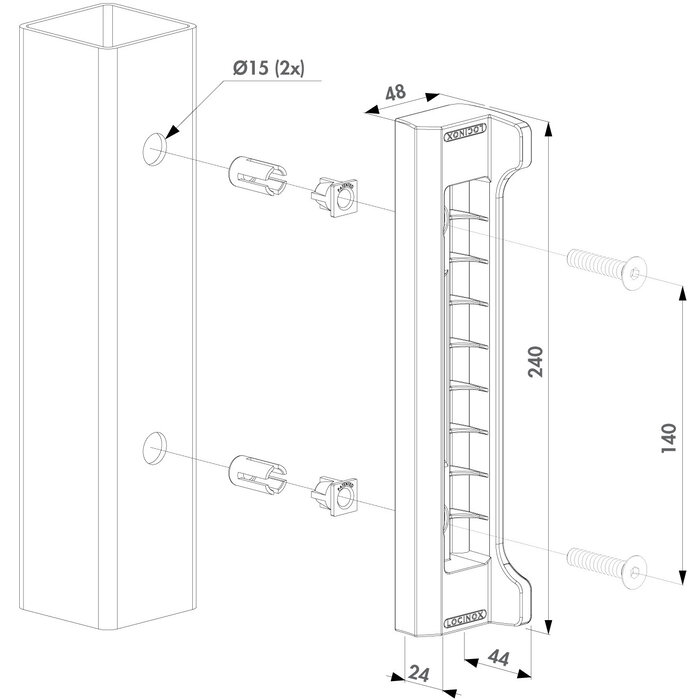 LOCINOX Locinox polyamide lock SFKP-QF40 for forty-fifty and sixty lock