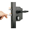 LOCINOX Serrure de portail ornementale en saillie LAKQ40H2LVSZFA pour profil carré 40-60 mm - grande