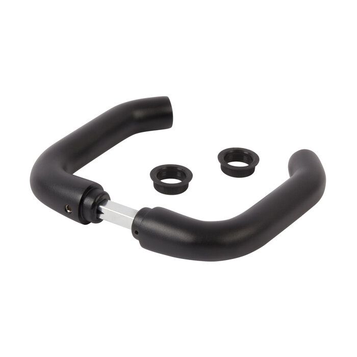 LOCINOX Pair of Locinox black aluminum door handles 3006 BH for mortise locks - pin 120mm