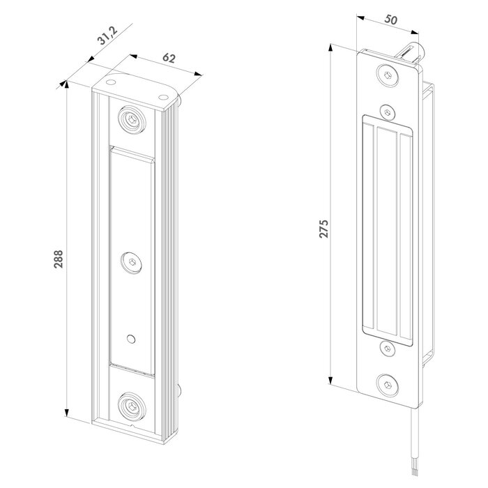 LOCINOX Locinox magneetslot voor schuifpoorten S-MAG - Inbouw