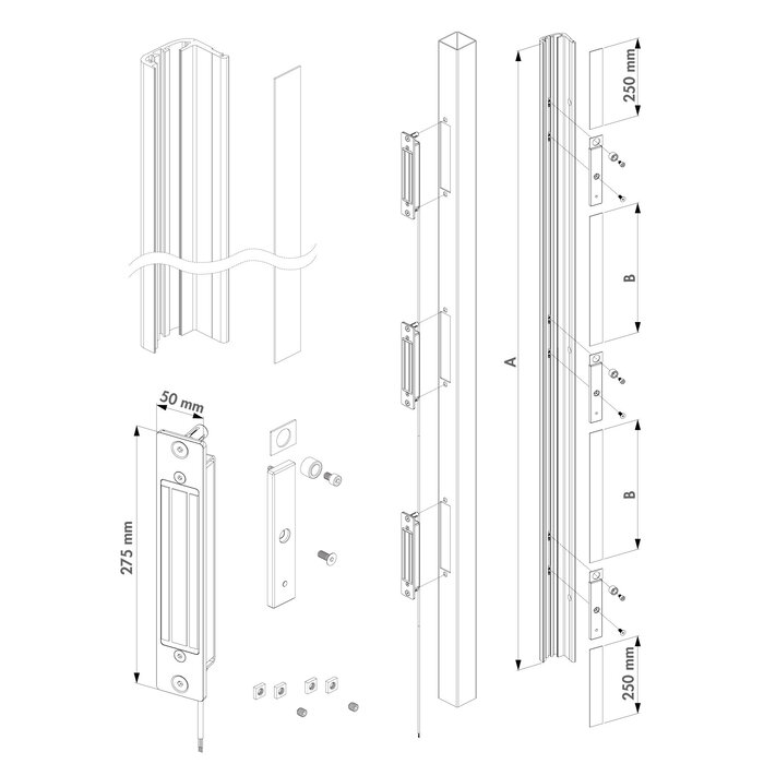 LOCINOX Locinox Set N-LINE-B-MAG-KIT with 2x mag unit & 3006 pull