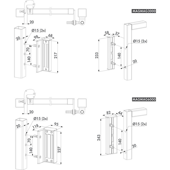 LOCINOX Locinox surface-mounted magnetic lock MAGMAG 3000 - without handles