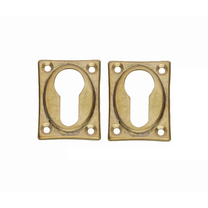 Intersteel Paar Rosetten mit Profilzylinderloch, getrommeltes Messing