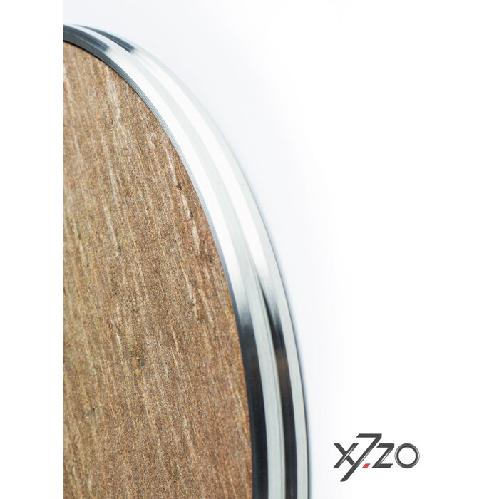 X7.ZO Ronde RVS design deurgreep Z52 - Ø 198 mm met koperkleurige steenfineer