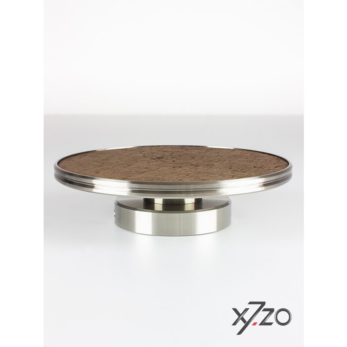 X7.ZO Ronde RVS design deurgreep Z52 - Ø 198 mm met koperkleurige steenfineer