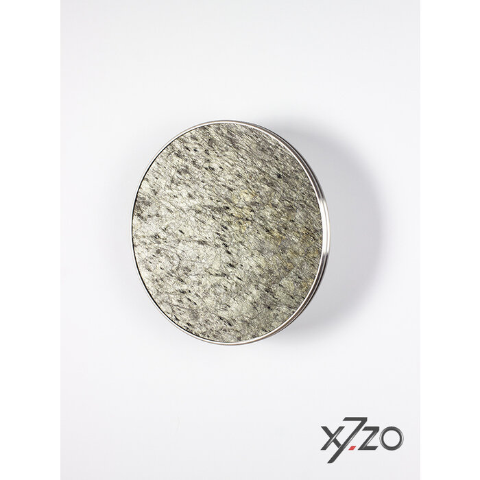 X7.ZO Round stainless steel design door handle Z53 - Ø 198 mm with shiny silver stone veneer