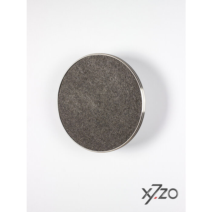 X7.ZO Runder Design-Türgriff aus Edelstahl Z54 - Ø 198 mm mit mattsilbernem Steinfurnier
