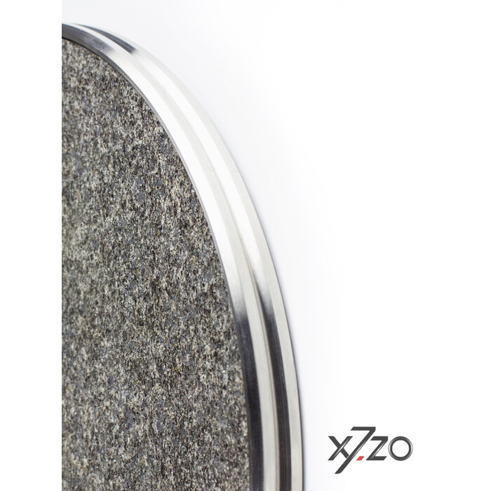 X7.ZO Poignée de porte design ronde en acier inoxydable Z54 - Ø 198 mm avec placage en pierre argent mat