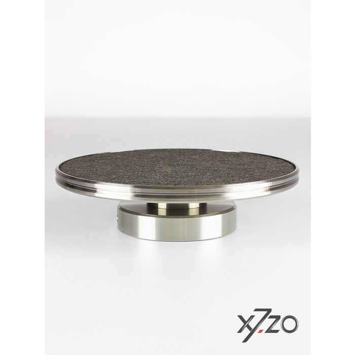 X7.ZO Poignée de porte design ronde en acier inoxydable Z54 - Ø 198 mm avec placage en pierre argent mat