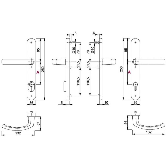 Hoppe Hoppe safety set Liège handle/handle white - PZ92mm