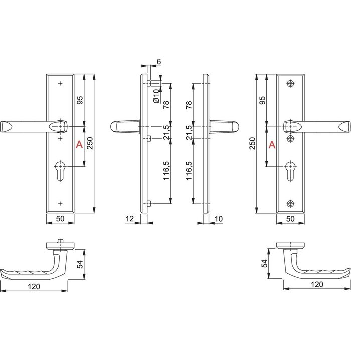Hoppe Hoppe ensemble de sécurité London Poignee/poignee blanc - PZ92mm
