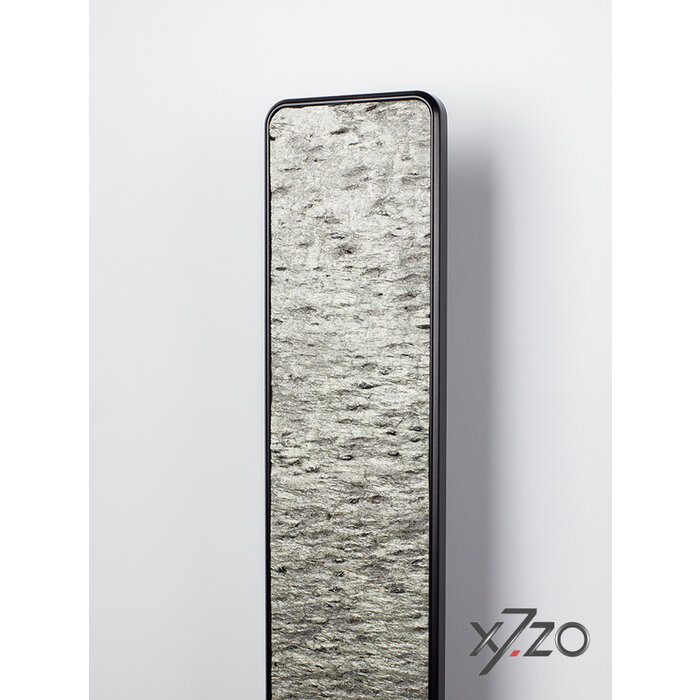 X7.ZO Rectangular aluminum design door handle Z59 - 700 with stone veneer - Silvershine