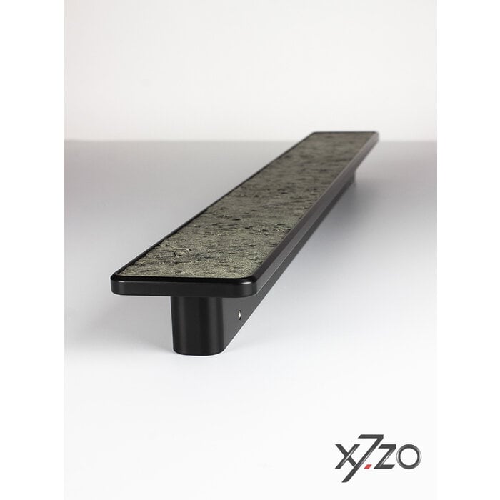 X7.ZO Rectangular aluminum design door handle Z59 - 700 with stone veneer - Silvershine