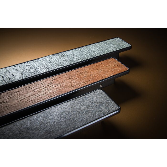 X7.ZO Rectangular aluminum design door handle Z58 - 700 with stone veneer - Copper