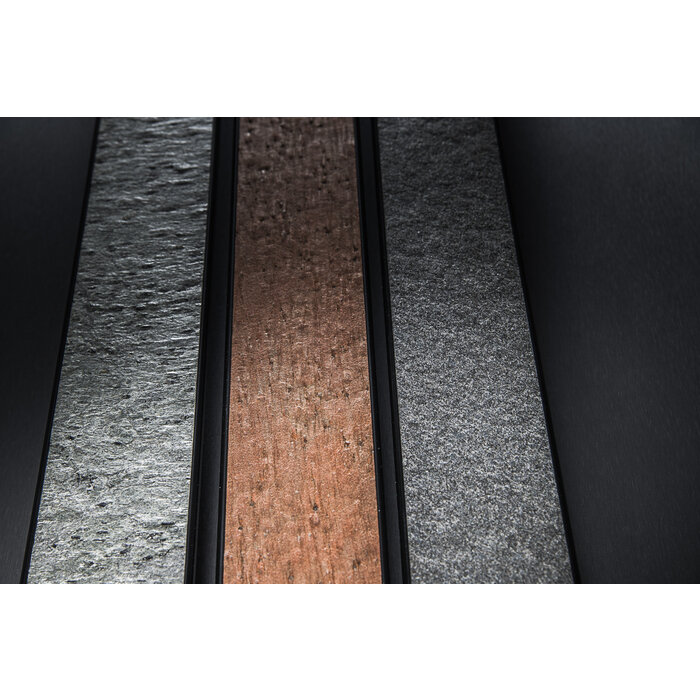 X7.ZO Rechteckiger Design-Türgriff aus Aluminium Z58 - 700 mit Steinfurnier - Kupfer