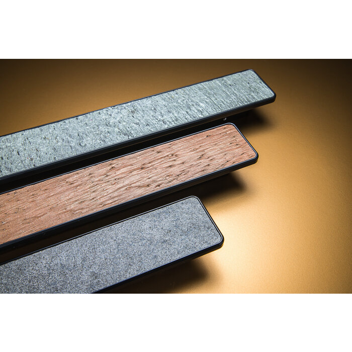 X7.ZO Rectangular aluminum design door handle Z60 - 700 with stone veneer - Silvergalaxy