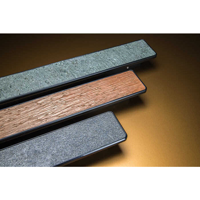 X7.ZO Rechthoekige aluminium design deurgreep Z59 - 700  met steenfineer - Silvershine