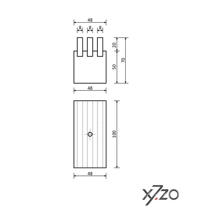 X7.ZO Massiver Türgriff aus Edelstahl Z48 mit schlankem Design – 1000 mm