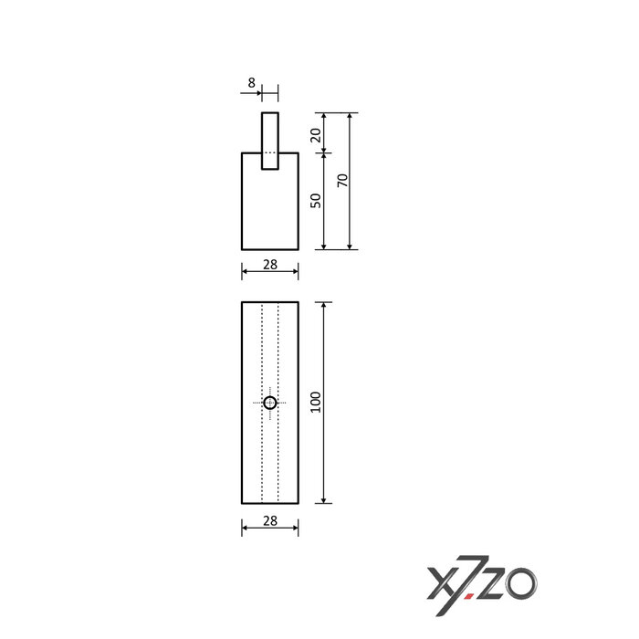 X7.ZO Strakke massieve deurgreep uit roestvrij staal Z49 - X7.ZO - 1000 mm