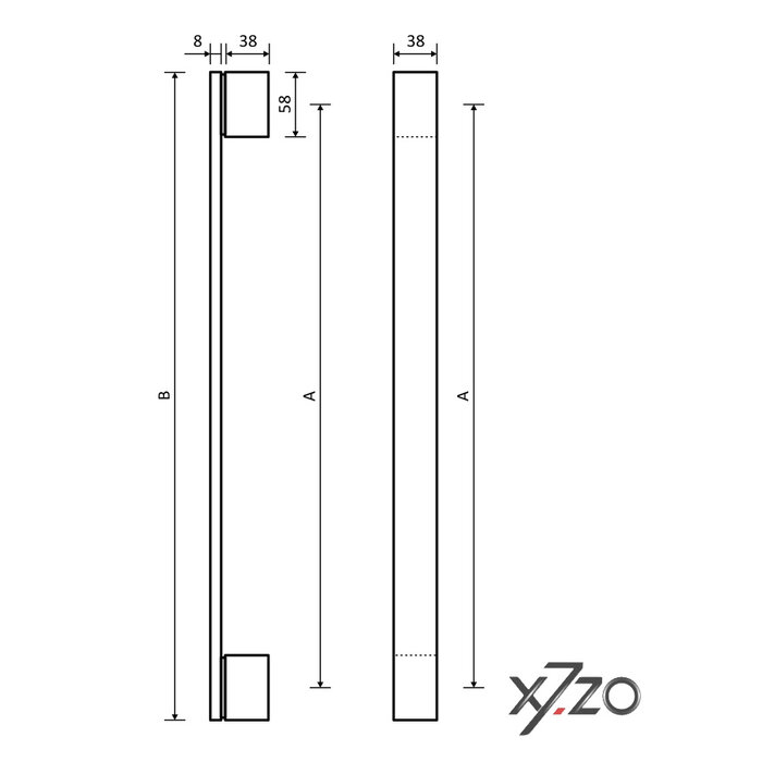 X7.ZO Poignée de porte solide et élégante en acier inoxydable Z51 - X7.ZO