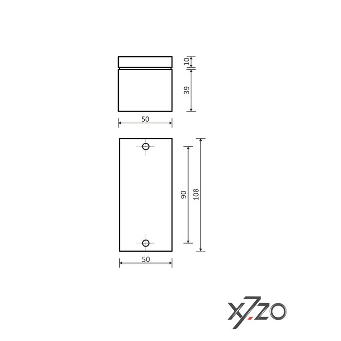 X7.ZO Schwarzer Türgriff Z45 aus massivem Edelstahl mit Aluminium – 1000 mm