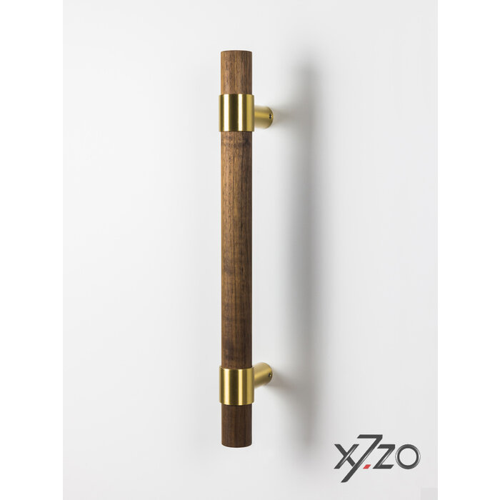 X7.ZO Poignée de porte Z36 BS Ø 35mm en noyer américain avec laiton - Droite