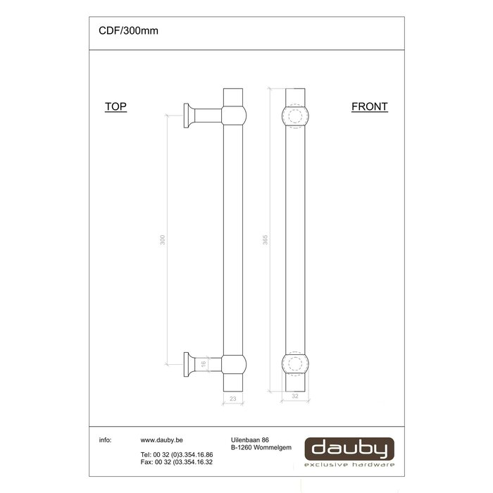 Dauby Poignée de porte en fonte CDF rouillée (RC) pour usage extérieur