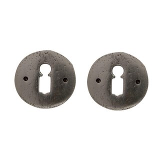 Dauby Pair of CDF key rosettes R326bis - Wrought iron (FP)