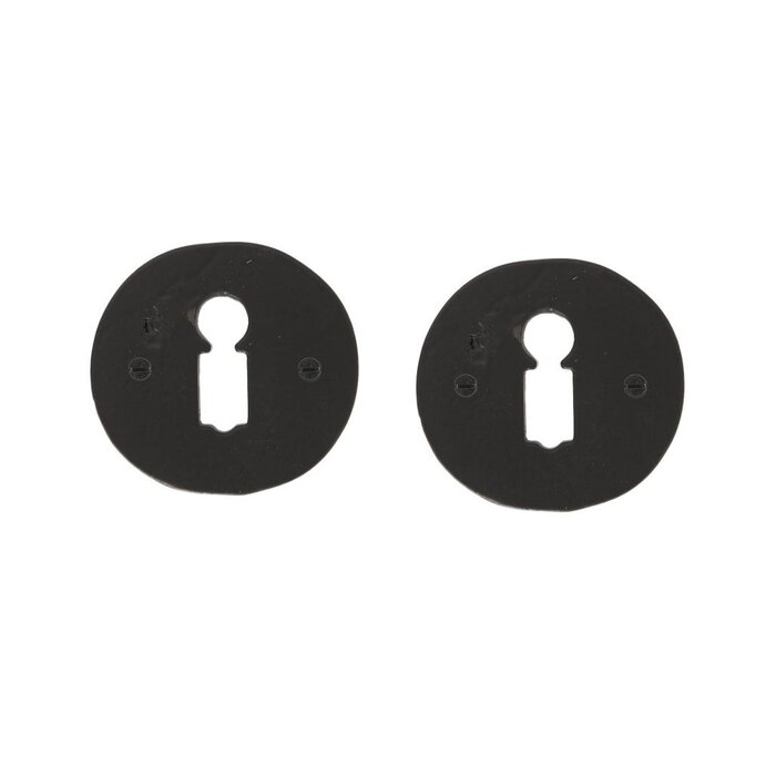 Dauby Pair of key rosettes for indoor CDF made of cast iron R326bis - Black (N)