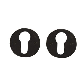 Dauby Paar cilinderrozetten CDF uit gietijzer R326bis- Zwart (N)