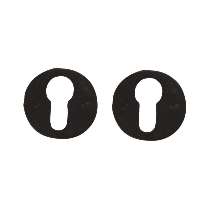 Dauby Pair of indoor cylinder rosettes CDF made of cast iron R326bis - Black (N)