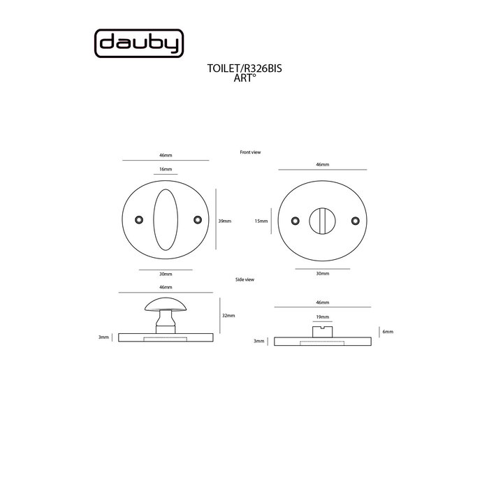 Dauby Innen-WC-Armatur CDF aus Gusseisen BT294/R326bis – Rost (RC)