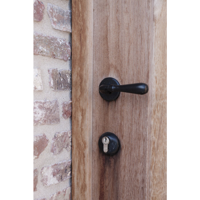 Dauby Pair of pear-shaped cast iron CDF door handles BE1200 for indoor use - Black (N)