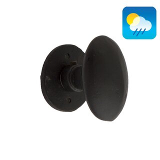 Dauby Pair of rotatable cast iron CDF door knobs BT1018 - Black (N)