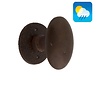 Dauby Pair of cast iron CDF door knobs BT1018 - Rust (RC)