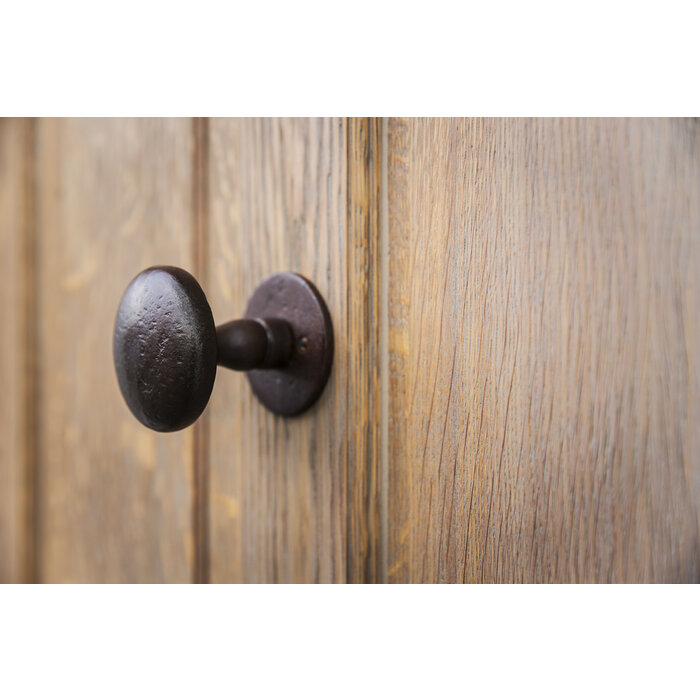Dauby Single fixed cast iron CDF door knob BT278 for outdoor - Black (N)