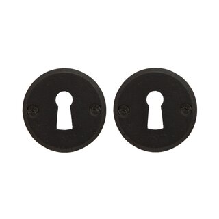 Dauby Paar Schlüsselrosetten CDF aus Gusseisen 50R - Schwarz (N)
