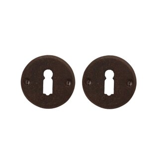 Dauby Pair of key rosettes CDF from cast iron 50R - Rust (RC)