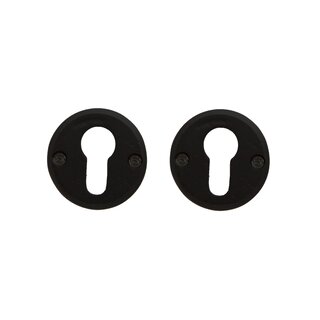 Dauby Pair of CDF cylinder rosettes made of cast iron 50R - Black (N)