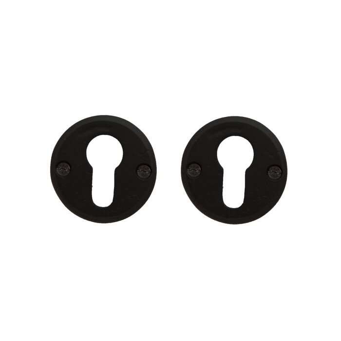 Dauby Pair of indoor cylinder rosettes CDF from cast iron 50R - Black (N)