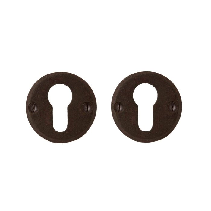 Dauby Pair of indoor cylinder rosettes CDF from cast iron 50R - Rust (RC)