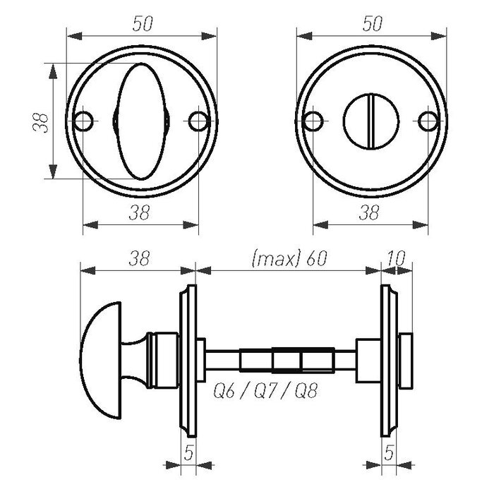 Dauby Indoor toilet fitting CDF made of cast iron BT294/50R - Rust (RC)
