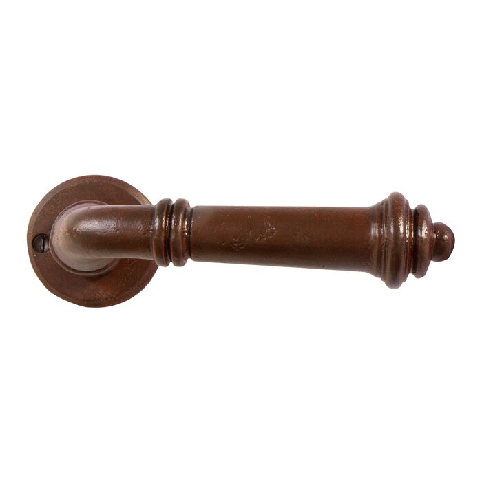 Dauby Pair of pear-shaped cast iron CDF door handles BE1210 - Rust (RC)