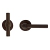 Dauby Pair of cast iron CDF door handles BECDF "T+L" - Rust (RC)